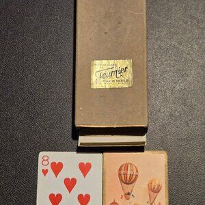 Fournier Playing Cards Vintage Gold Edged Hot Air Balloon Backs Made in Spain